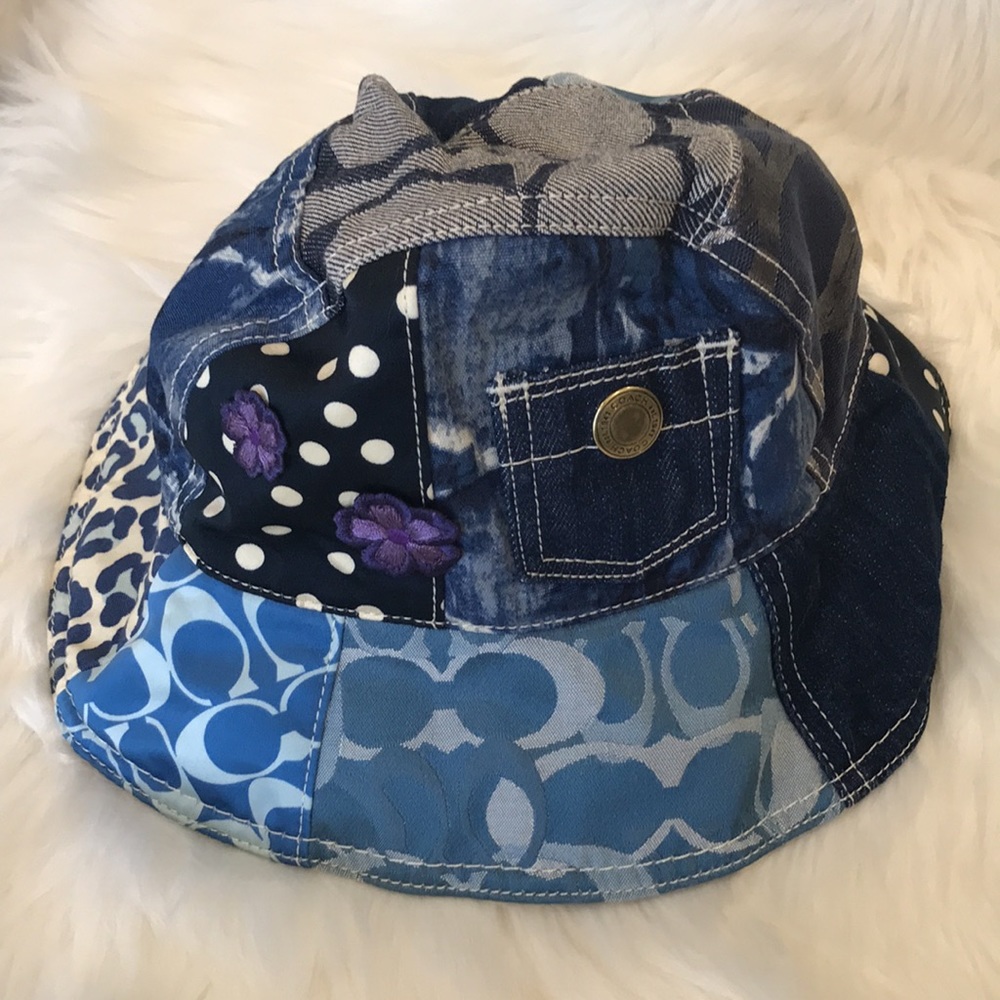 Coach-Denim Patchwork Floppy Hat - image 8